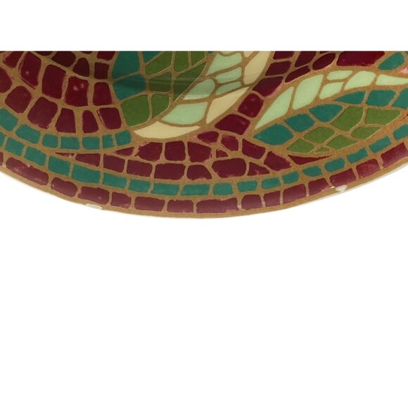 Set Of 2 Pier 1 One Exclusive Mosaic Fruit Plates With Pear Design Made in Italy - Picture 6 of 6